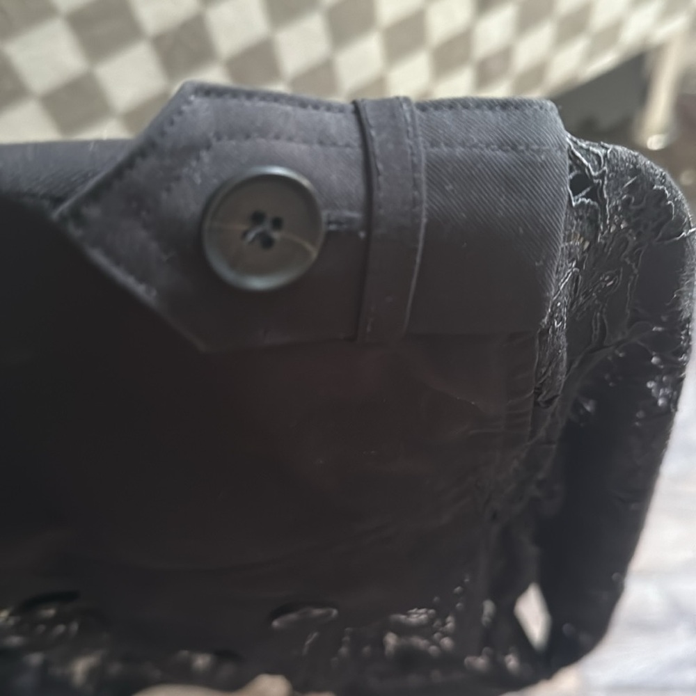 Beautiful black floral sheer jacket button up - Picture 9 of 15